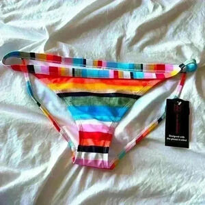 Bikini Bottoms Striped Rainbow Colorful Mix & Match NEW NWT Boho Coastal